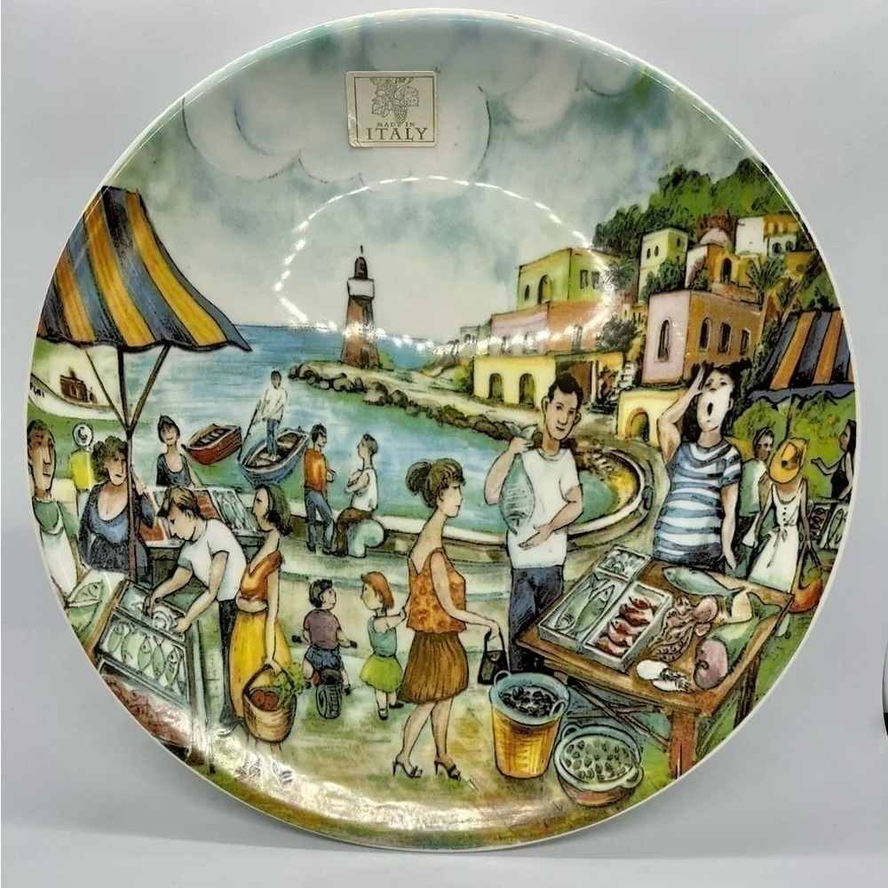 Brunelli Market Scenes by EFFETTI D'ARTE Large Dinner Plate